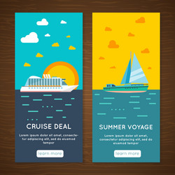 Sea cruise 2 vertical banners set vector