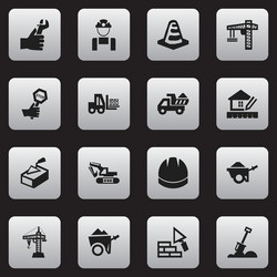 set of 16 editable structure icons includes vector image