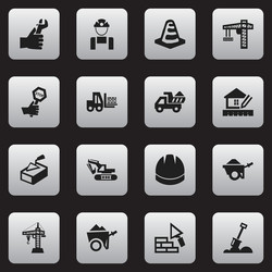 Set of 16 editable structure icons includes vector