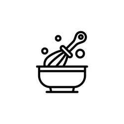 whisk icon bakery outline style perfect use vector image