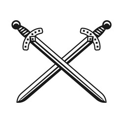 Crossed Swords Weapon Symbol Vector Image