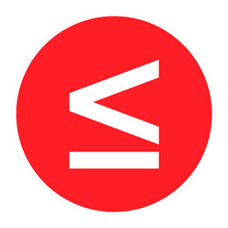 less than or equal to mathematics symbol vector image