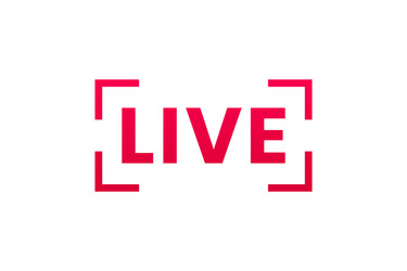 live streaming icon button for broadcasting vector