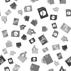 set document with graph chart wallet stacks vector image