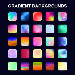 set of 25 different gradient texture backgrounds vector image