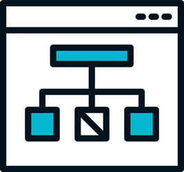 web page with conceptual map icon half color vector image