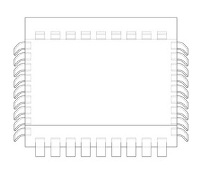 3d microchip rendering vector