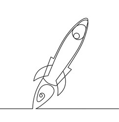 abstract rocket as continuous line drawing vector image