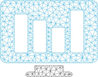 Bar chart monitoring mesh carcass model vector