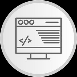 coding line circle grey icon vector image