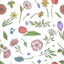 Hand drawn flowers background with place Vector Image