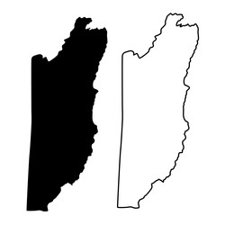 map of belize silhouette flat and outline Vector Image