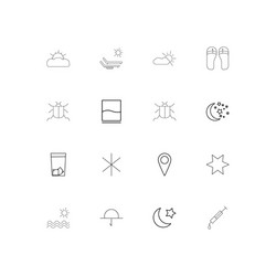 nature linear thin icons set outlined simple vector image