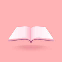 open book side view isolated object vector