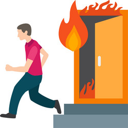 running from fire vector image