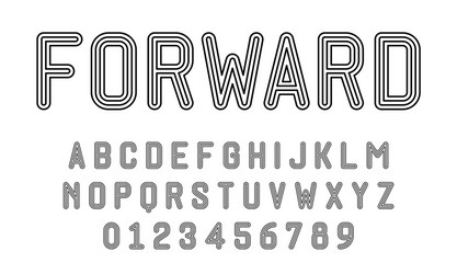 Set alphabets font modern design with lines vector