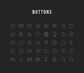 set flat line icons mobile design vector image
