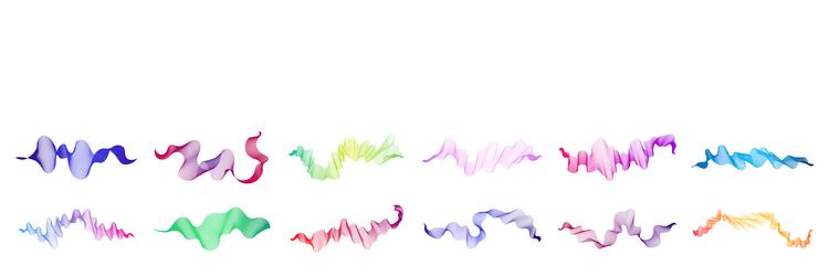 set of abstract backdrops with multicolor waves vector image