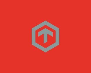 Abstract T Logotype - Hexagon Shape vector image