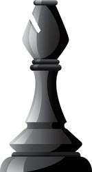 black chess bishop on white vector