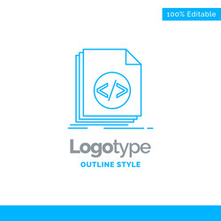 blue logo design for code coding file programming vector image