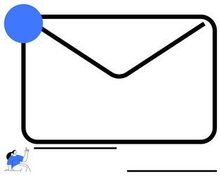 email notification with message envelope vector image