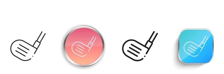 golf stick icon thin linear regular and button vector image