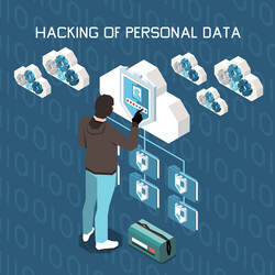 Hacking Data Protection vector image