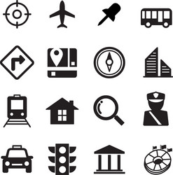 Map Icon Set - Navigation & Location vector image