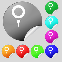 Map pointer gps location icon sign set of eight vector