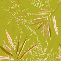 orange yellow and green leaves palm trees vector