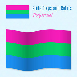 Polysexual pride flag with correct color scheme vector