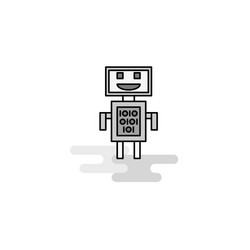 robots web icon flat line filled gray vector image
