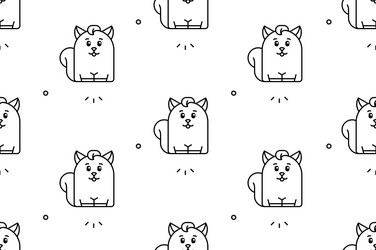 seamless pattern with squirrels vector image