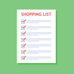 shopping list icon in flat style memo pages vector image