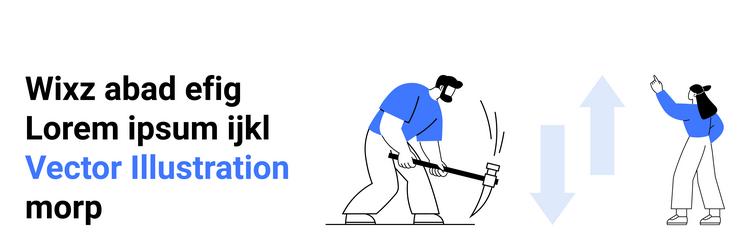 workers collaborating on tasks with tools vector image