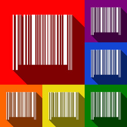 Bar code sign set of icons with flat vector