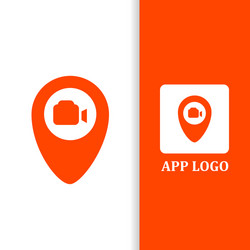 Design logo pointer video for app spot live vector