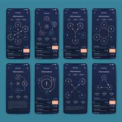 different ui ux gui screens and flat web icons vector image