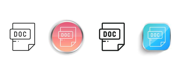 doc file format icon thin linear regular vector image