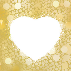 Golden heart bokeh frame with copy space eps 8 vector