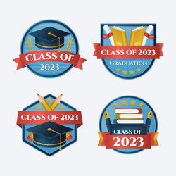 gradient badges collection for class of 2023 vector image
