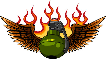 Hand grenade flames Royalty Free Vector Image - VectorStock