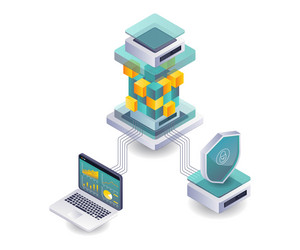 security analysis of blockchain server technology vector image