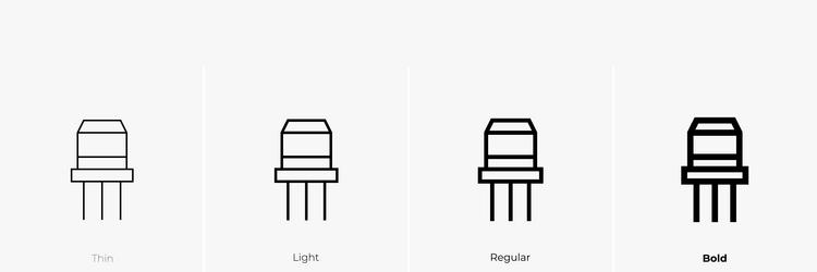 transistor icon thin light regular and bold style vector image