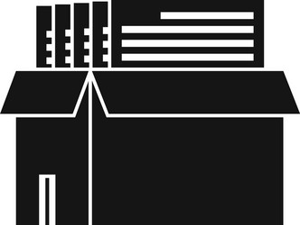 Box documents estimator icon simple style vector