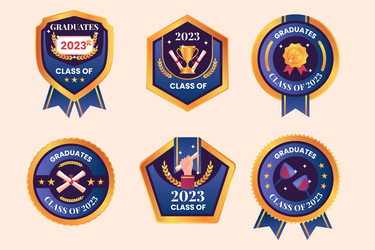 gradient badges collection for class of 2023 vector image