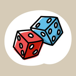 hand drawn dice icon vector