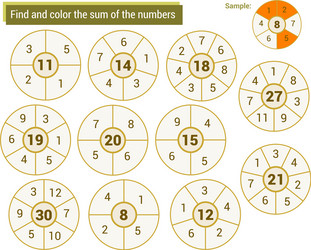 Math Coloring Game - Find & Color Numbers vector image