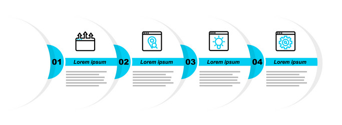 set line browser setting window infographic vector image